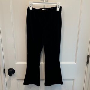 Girls Velvet Flare Black Pants
